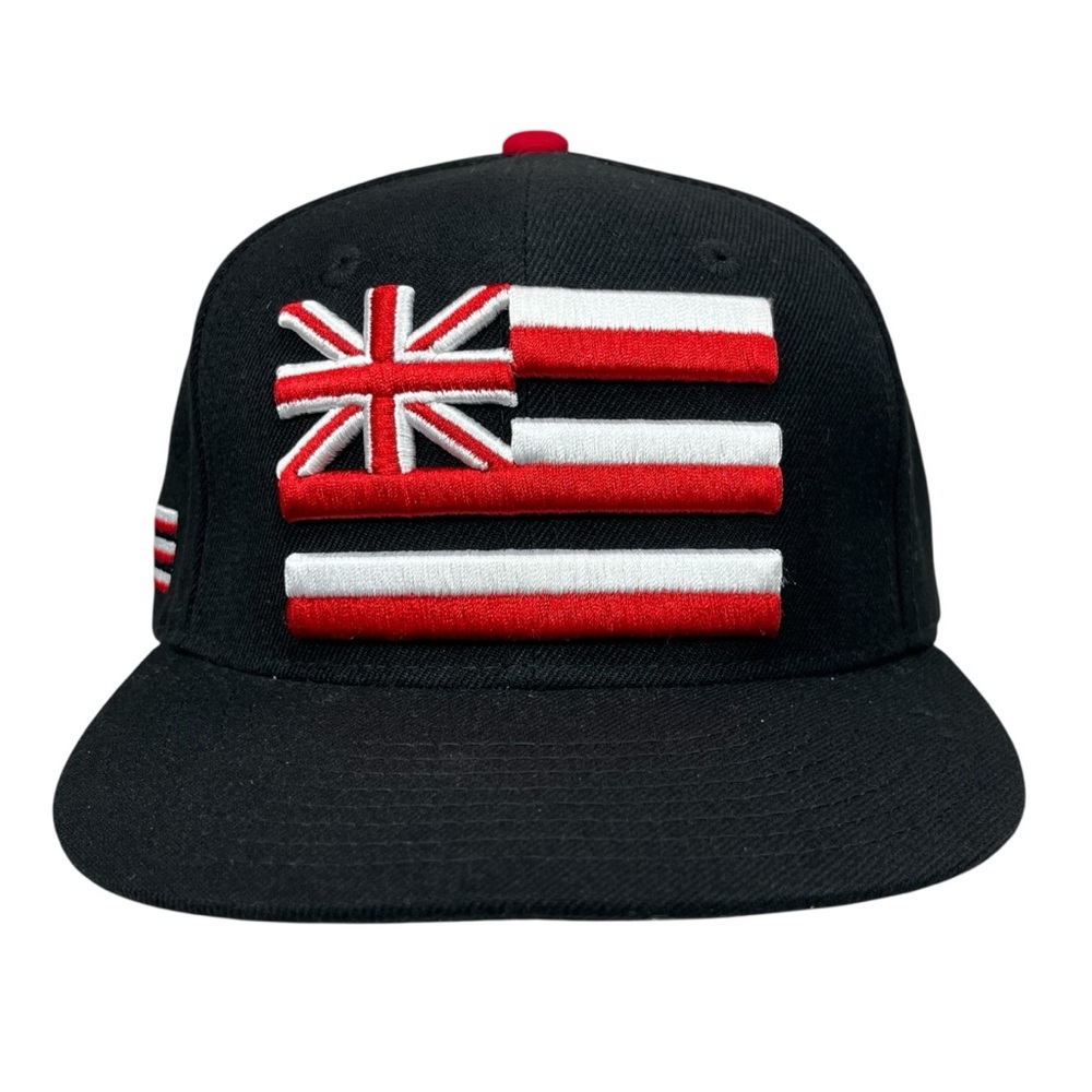 Aloha Army Hawaiian Flag Hat Black Red White Camo Brim Snapback Hawaii‎ Local